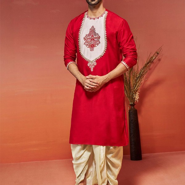 VASTRAMAY Ethnic Motifs Yoke Design Gotta Patti Straight Kurta