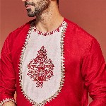 VASTRAMAY Ethnic Motifs Yoke Design Gotta Patti Straight Kurta