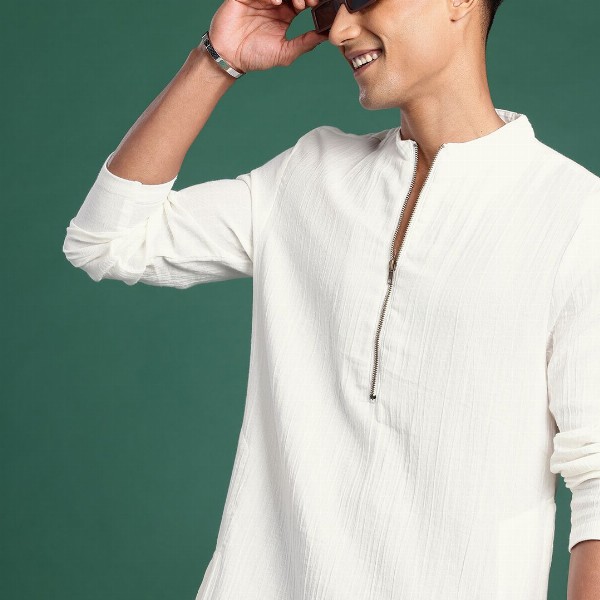 Sangria Men Solid Pure Cotton Kurta