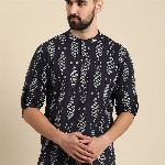 Anouk Men Ethnic Motifs Printed Block Print Short Kurta