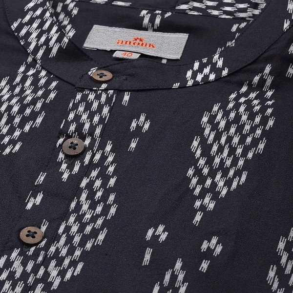 Anouk Men Ethnic Motifs Printed Block Print Short Kurta