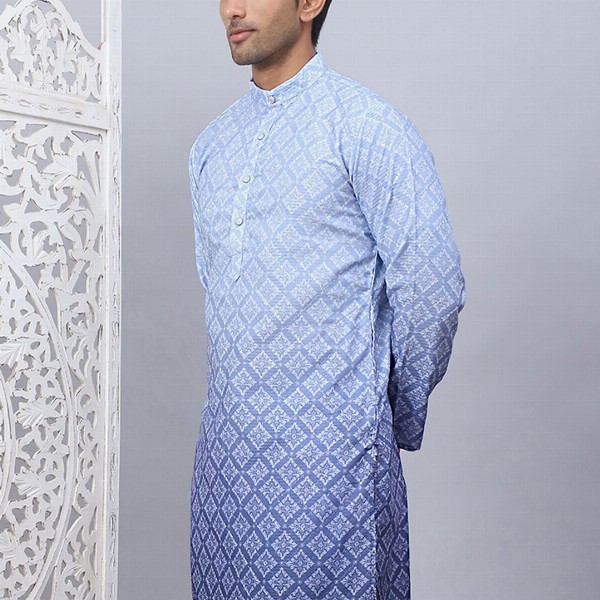 Jompers Ethnic Motifs Printed Mandarin Collar Straight Kurta