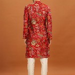 Anouk Mandarin Collar Floral Printed Straight Kurta