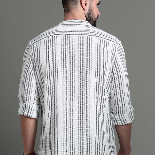 HERE&NOW Striped Cotton Short Kurta