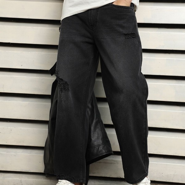 High Star Men Relaxed Fit Mid-Rise Mildly Distressed Light Fade Jeans