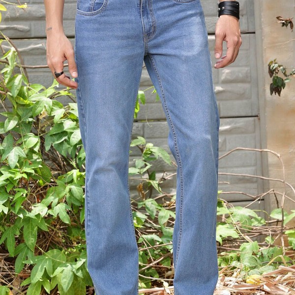 Thomas Scott Men Smart Bootcut Light Fade Stretchable Jeans