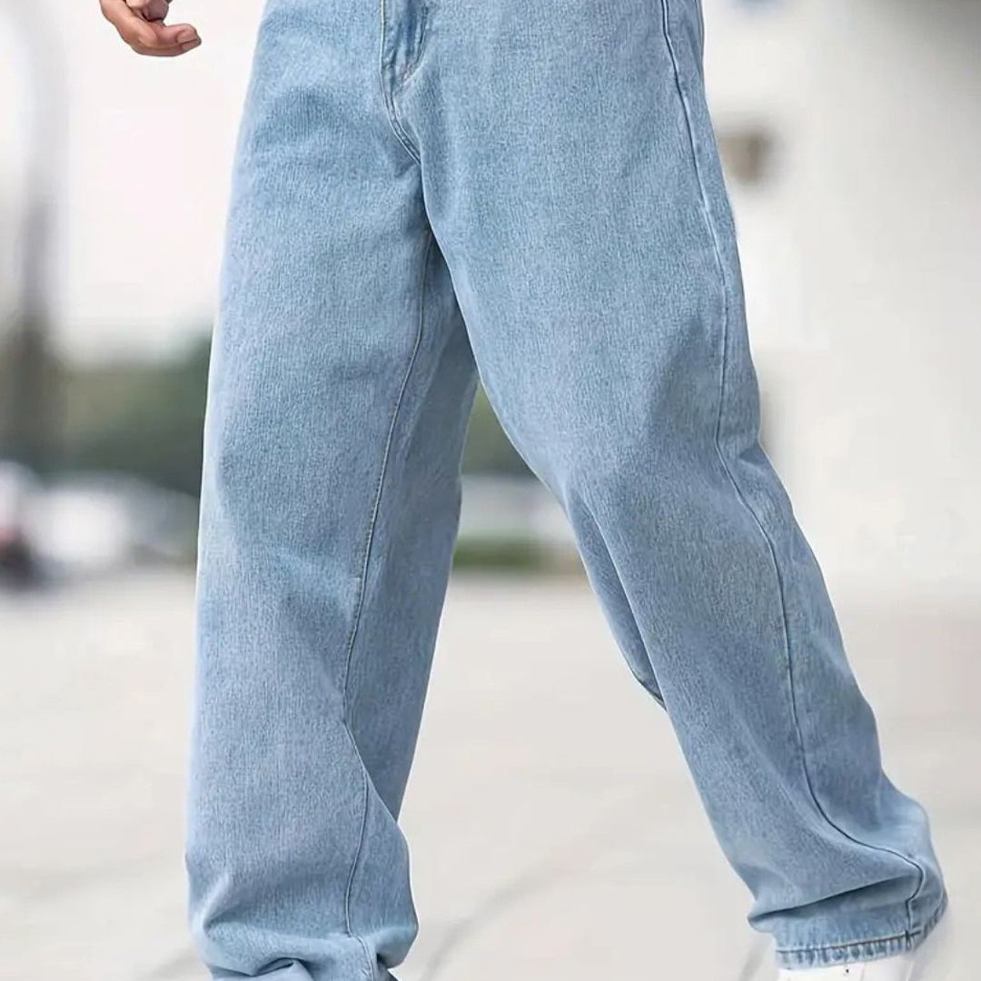 ASHTOM Men Denim Loose Fit Baggy Jeans