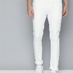 Mast & Harbour Men White Skinny Fit Mid-Rise Clean Look Stretchable Jeans