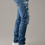 AMERICAN EAGLE OUTFITTERS Men Skinny Fit Highly Distressed Light Fade Stretchable Jeans