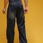 HERE&NOW Men Mid-Rise Acid Wash Crinkled Light Fade Pure Cotton Baggy Fit Jeans