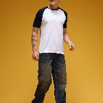 HERE&NOW Men Mid-Rise Acid Wash Crinkled Light Fade Pure Cotton Baggy Fit Jeans