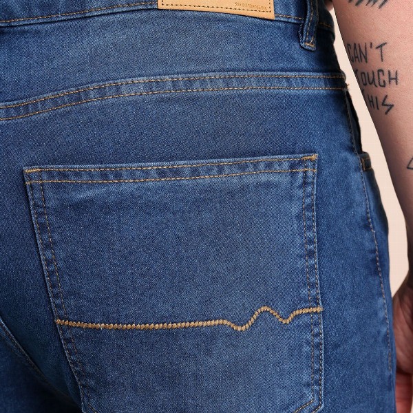 Mast & Harbour Men Straight Fit Mid-Rise Light Fade Stretchable Jeans