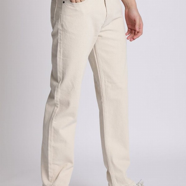 The Roadster Lifestyle Co Men Cotton Ecru Straight Fit Jeans