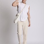 The Roadster Lifestyle Co Men Cotton Ecru Straight Fit Jeans