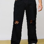 Xee Men Classic Relaxed Fit Slash Knee Stretchable Jeans