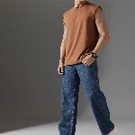 FCUK Men Smart Mid-Rise Baggy Pure Cotton Jeans