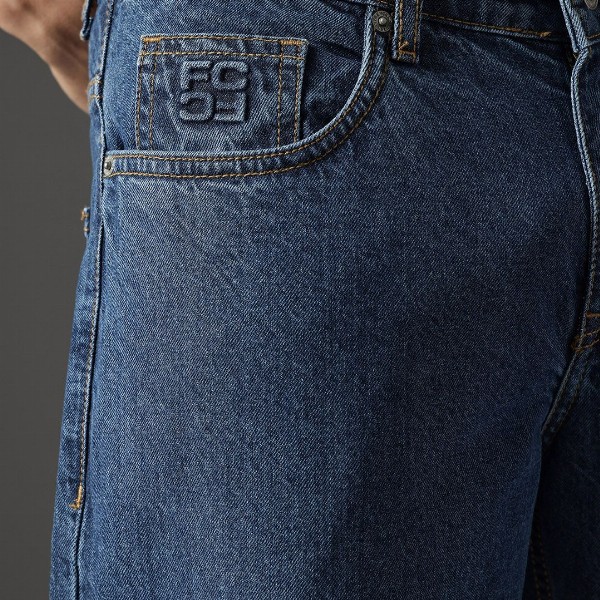 FCUK Men Smart Mid-Rise Baggy Pure Cotton Jeans