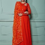 NUD Women Printed Flared Sleeves Georgette Kurta