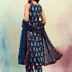 Khushal K Ethnic Motifs Printed V-Neck Sleeveless Pure Cotton Kurta with Palazzo & Dupatta