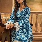 Sangria Floral Printed 100% Cotton Straight Kurta