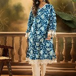 Sangria Floral Printed 100% Cotton Straight Kurta