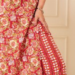 NUD Women Floral Printed Daily Cotton Straight Kurta