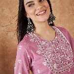 Sangria Floral Printed Pure Cotton Kurta With Trousers & Dupatta