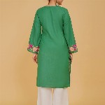HOUSE OF KARI Women Ethnic Motifs Embroidered Aari Work Straight Kurta