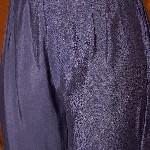 Sangria Blue Geometric Embroidered Round Neck Mirror Work Kaftan With Trousers