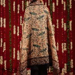 anayna Black & Orange Geometric Woven Design Cotton Anarkali Kurta with Trousers & Dupatta