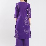 Pink Fort Women Bandhani Regular Pure Cotton Kurta with Trousers