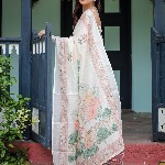 all about you Printed Floral Pure Linen Sarees