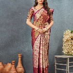 Tankori Woven Design Zari Pure Silk Dharmavaram Saree
