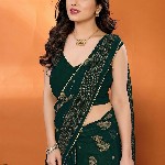 all about you Woven Design Zari Pure Georgette Banarasi Saree With Unstitched Blouse Piece