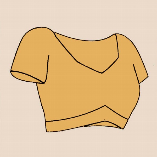 Anouk Colourblocked Printed Tissue Saree