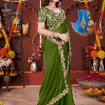 DHARMEE Sequinned Embellished Border Saree