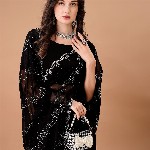 Leelavati Women Embellished Beads and Stones Pure Georgette Saree