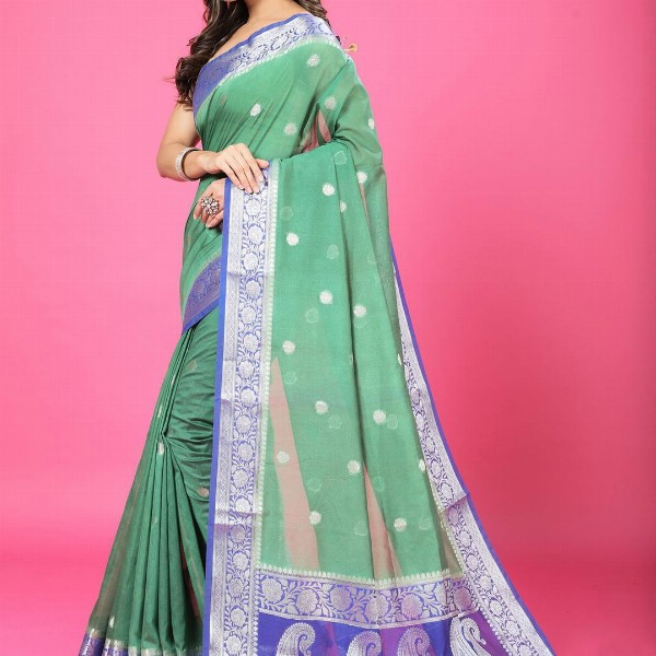 CRAFTYSTYLES Woven Design Zari Pure Chiffon Banarasi Saree