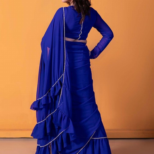 NUD Embellished Ruffles Saree