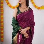 all about you Ethnic Motifs Woven Design Zari Pure Silk Banarasi Saree