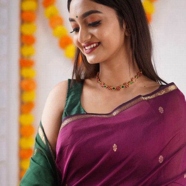 all about you Ethnic Motifs Woven Design Zari Pure Silk Banarasi Saree