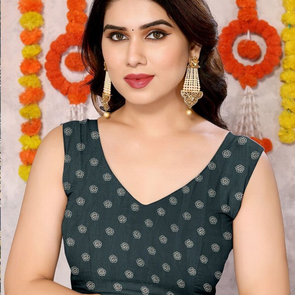 KALINI Floral Printed Zari Saree