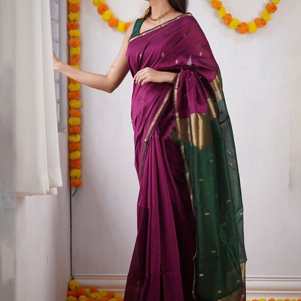 KALINI Silk Blend Kanjeevaram Saree