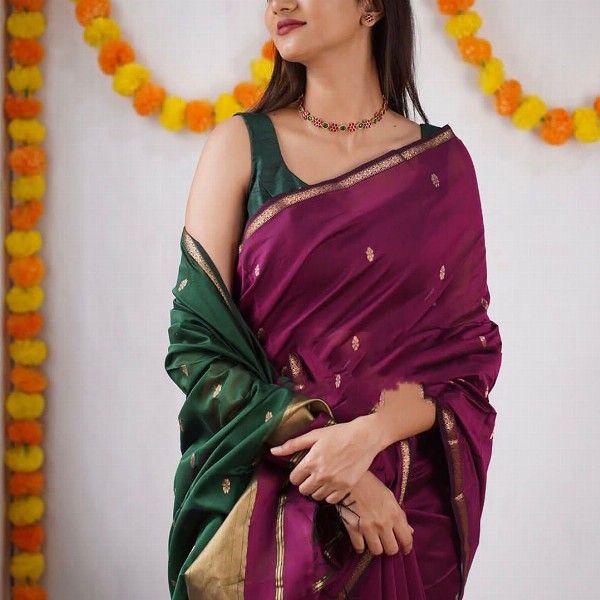 KALINI Silk Blend Kanjeevaram Saree