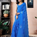 Mitera Ethnic Motifs Pure Linen Ready to Wear Saree