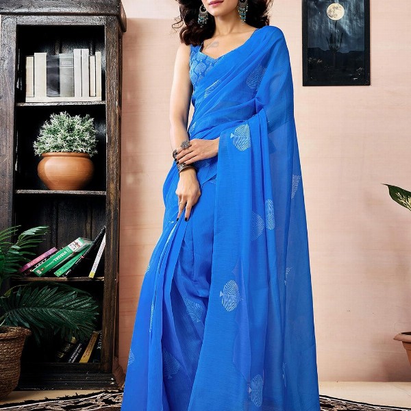 Mitera Ethnic Motifs Pure Linen Ready to Wear Saree