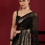 KALINI Women Woven Design Saree With Unstiched Blouse Piece