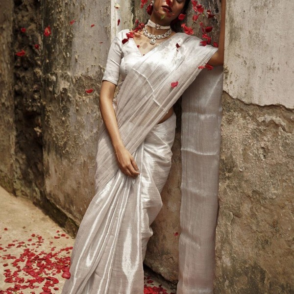 HUTS AND LOOMS Tissue Saree