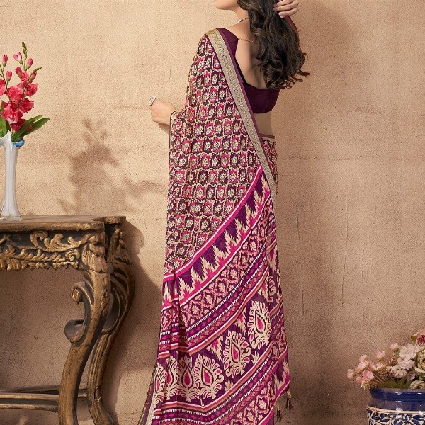 all about you Floral Pure Chiffon Saree