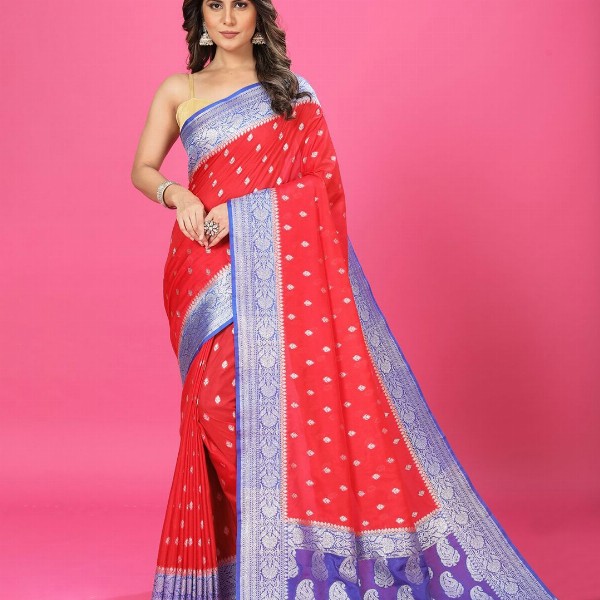 CRAFTYSTYLES Woven Design Zari Pure Silk Banarasi Saree